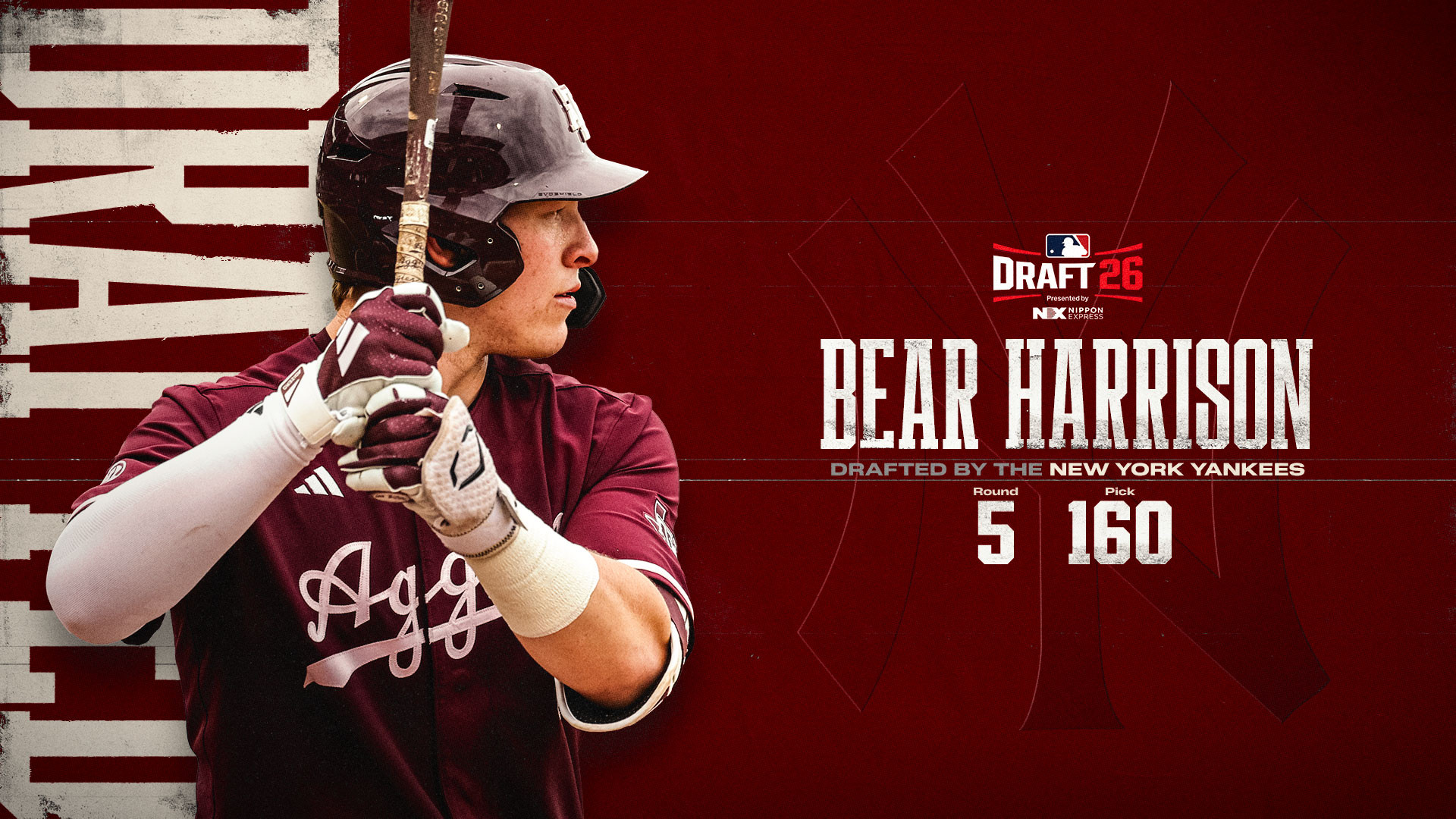 MLB Draft Alert: Harrison Fifth-Round Selection by Yankees